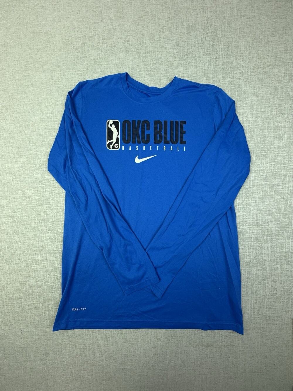 Nike Dri-FIT OKC Blue Basketball Shirt Men’s Large Tall Long Sleeve G League